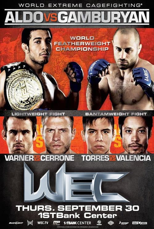 Poster for WEC 51: Aldo vs. Gamburyan